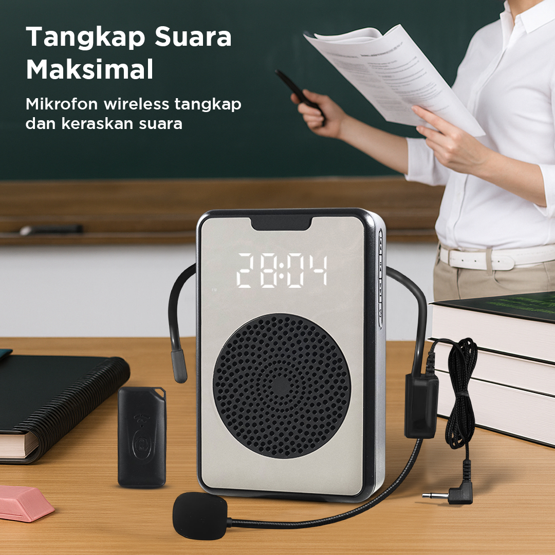 Gambar produk Marway Speaker Pinggang Bluetooth Voice Amplifier LED Wireless - H3