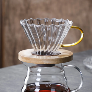Gambar produk WURJO Filter Penyaring Kopi V60 Coffee Dripper Borosilicate 1-4 Cup - W4