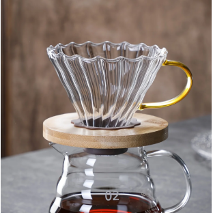 Gambar produk WURJO Filter Penyaring Kopi V60 Coffee Dripper Borosilicate 1-4 Cup - W4