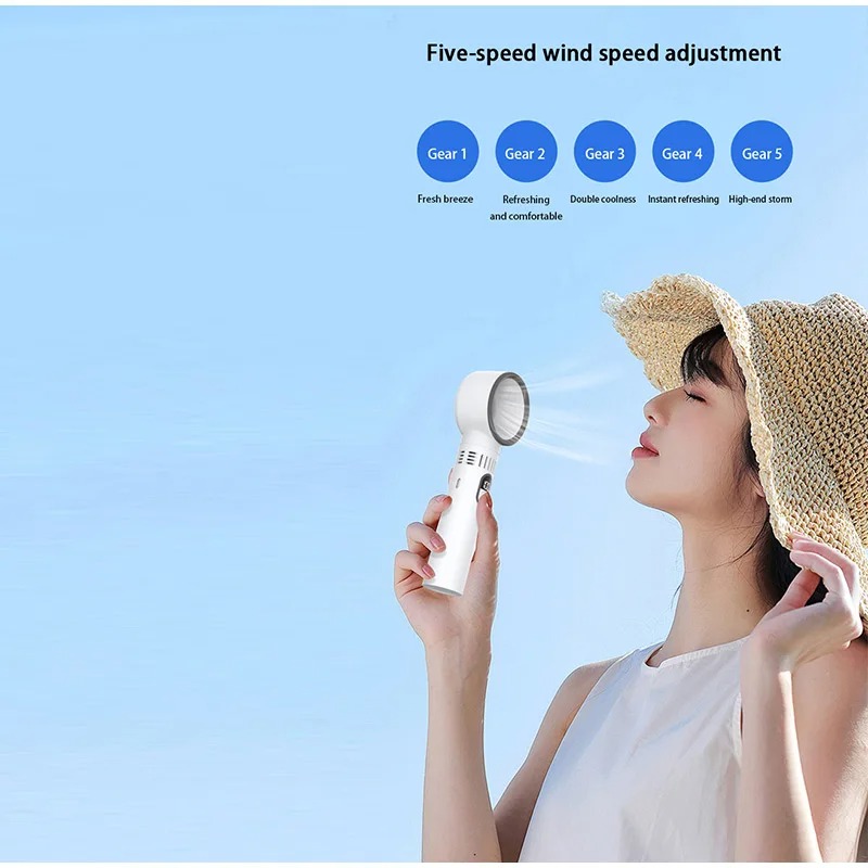 Gambar produk FENG Kipas Mini Portable Handheld Bladeless Fan 100 Speed Rechargeable - XG-360