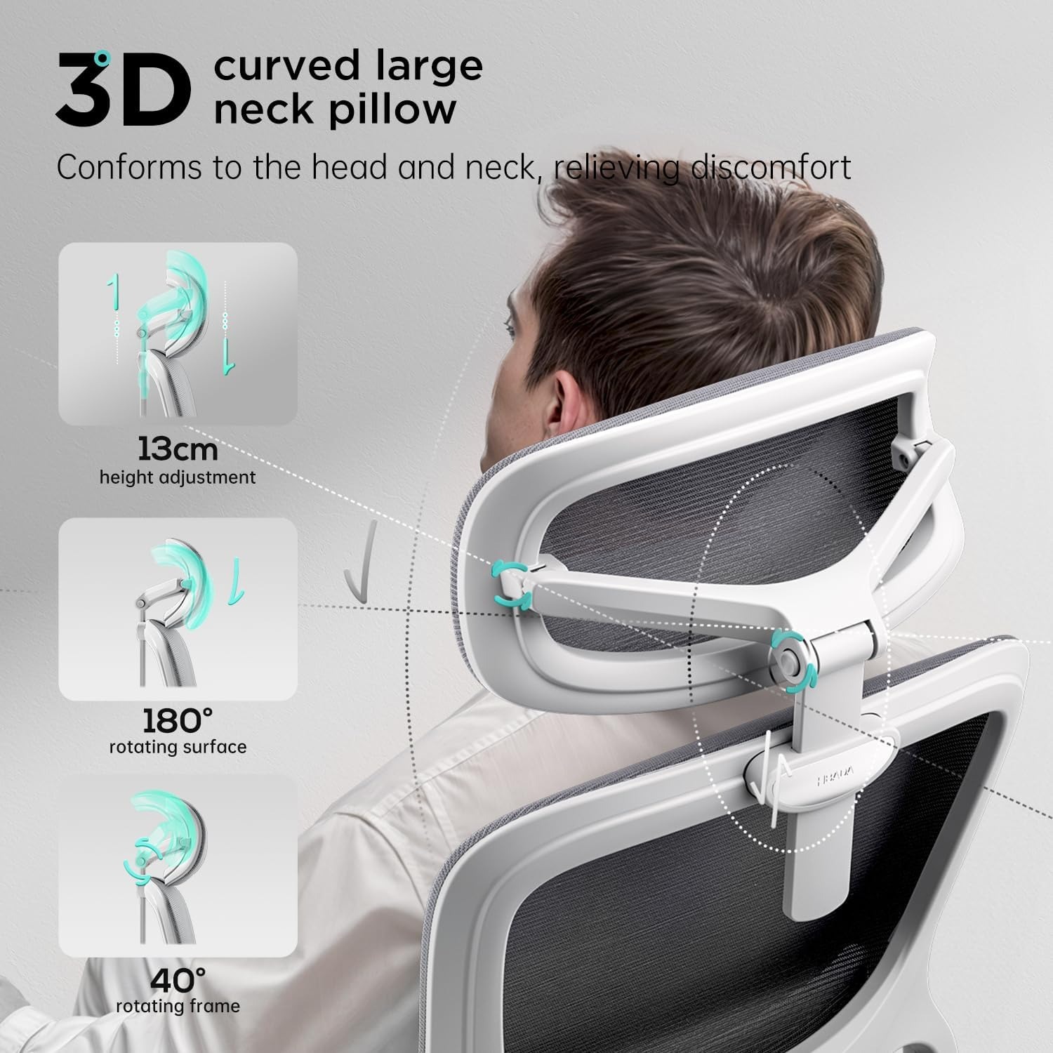 Gambar produk HBADA Kursi Kantor Office Chair 3D Lumbar Support Flexible Armrest - P2 Pro