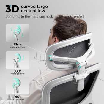 Gambar produk HBADA Kursi Kantor Office Chair 3D Lumbar Support Flexible Armrest - P2 Pro