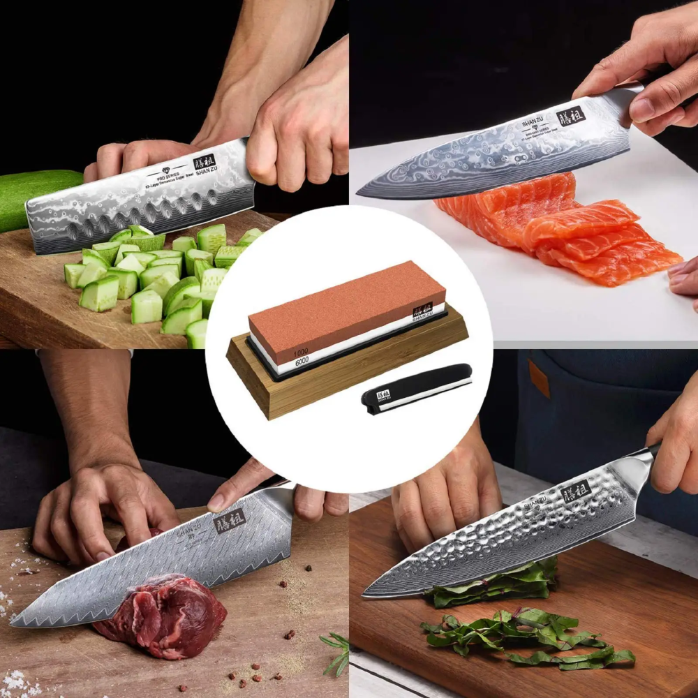 Gambar produk Chefic Batu Pengasah Pisau Knife Whetstone 400/1000 3000/8000 2PCS - CF413
