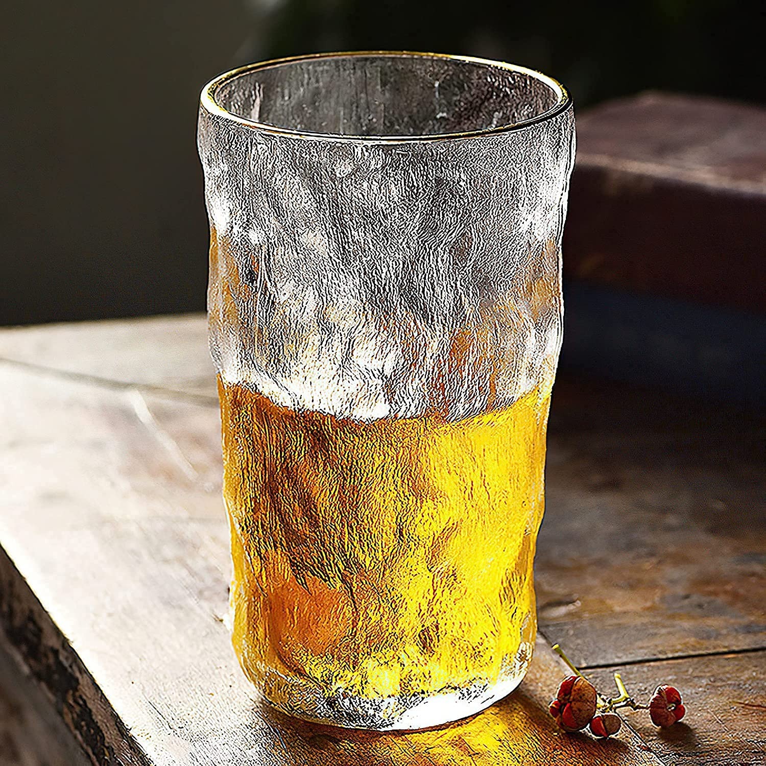 Gambar produk KDK Gelas Kaca Glacier Hammer Patterned Cup Japanese Tall - K-32
