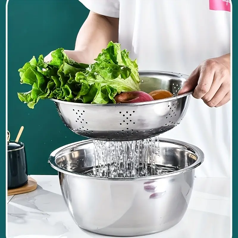 Gambar produk Slight Parutan Pengiris Sayur Serbaguna 3in1 Slicer Draining Basket - INU160