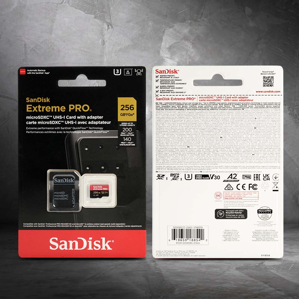 Gambar produk SanDisk Extreme Pro microSDXC UHS-I A2 V30 200MB/s 256GB-SDSQXCD-256G
