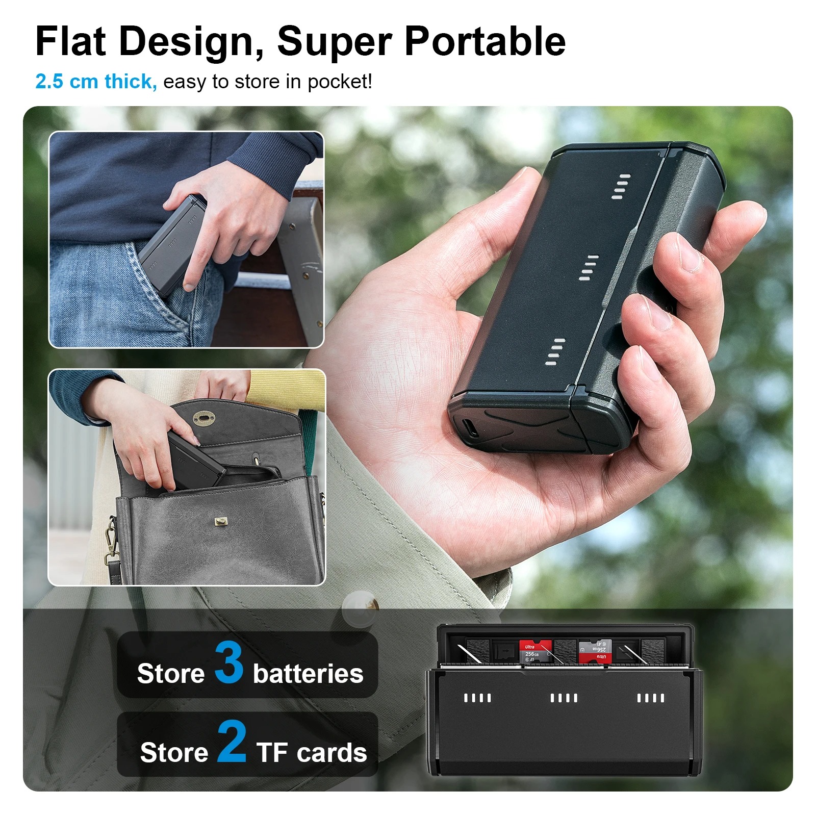 Gambar produk TELESIN Charger Baterai Box Kamera GoPro Hero 13 3 Slot with Battery - S0-ECB-12-TGP