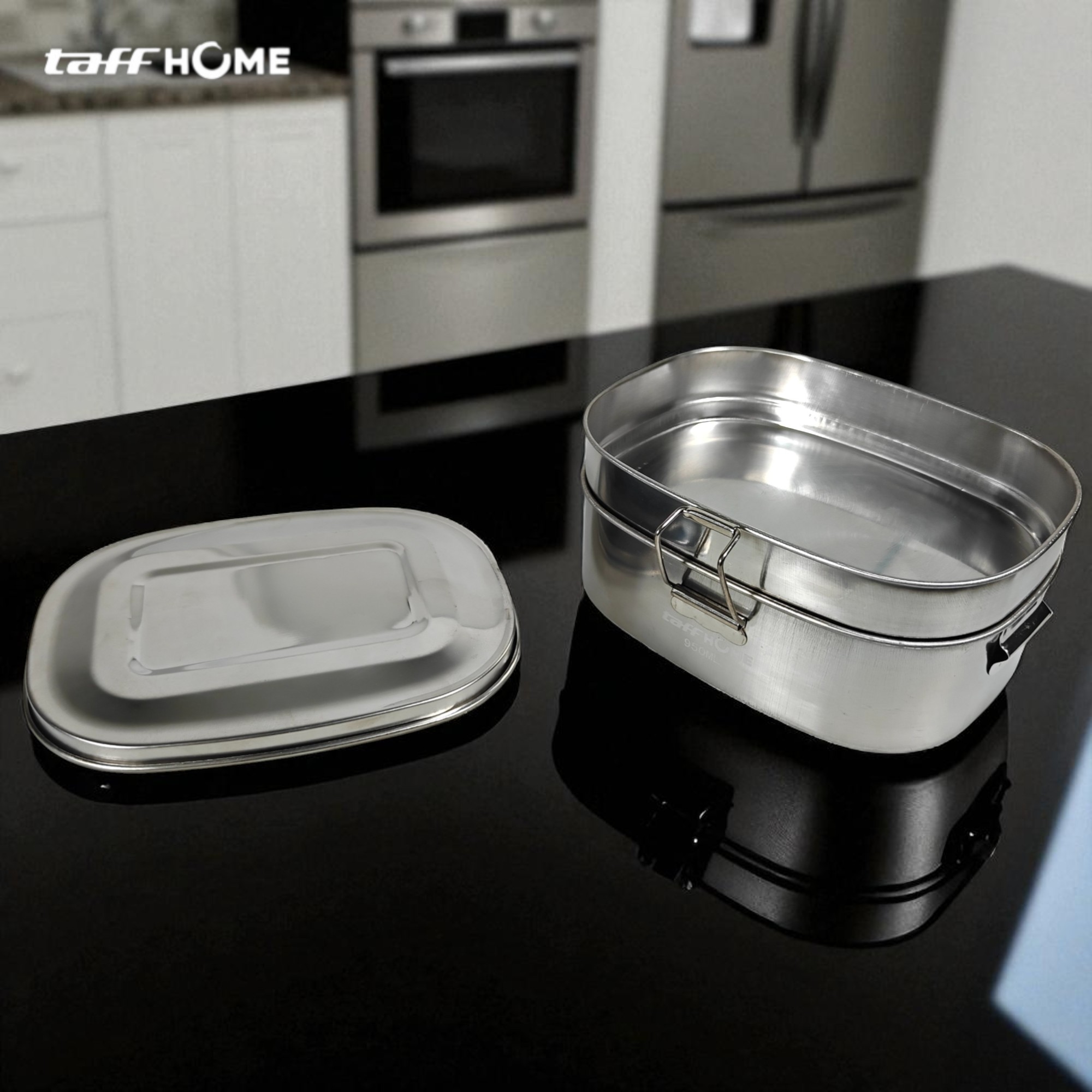 Gambar produk TaffHOME Kotak Makan Lunch Box Double Layer Stainless Steel 410 950ml - TR-95
