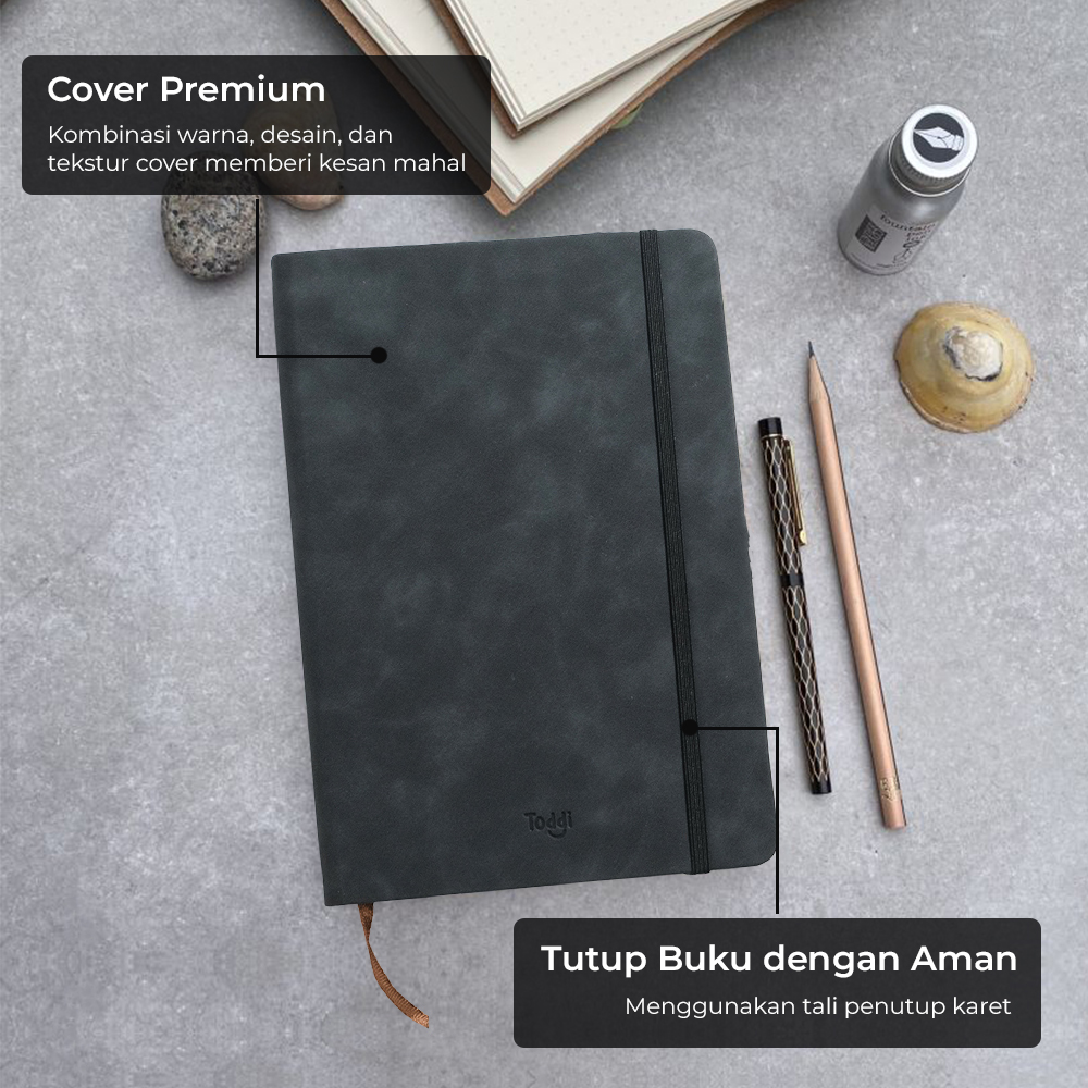 Gambar produk Toddi Buku Jurnal Hardcover Notebook Diary 200 Halaman Grid A5 - LXY0133