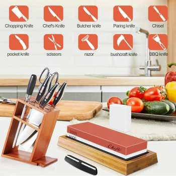 Chefic Batu Asah Pisau Whetstone Knife Sharpener 2 Side 3000/8000 - C380