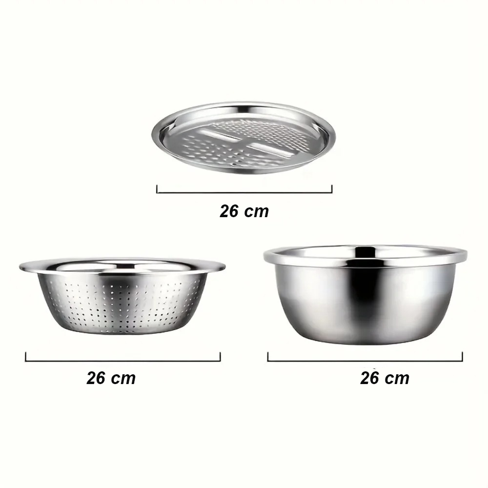 Gambar produk Slight Parutan Pengiris Sayur Serbaguna 3in1 Slicer Draining Basket - INU160