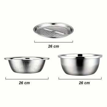 Gambar produk Slight Parutan Pengiris Sayur Serbaguna 3in1 Slicer Draining Basket - INU160