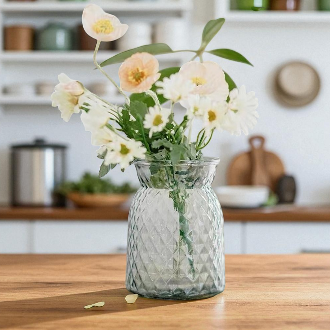 Gambar produk Lewei Vas Bunga Kaca Bening Estetik Crystal Nova Glass Flower Vase - GL03