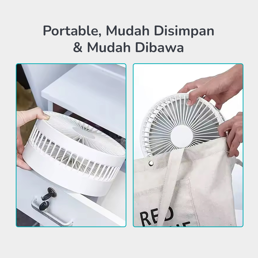Gambar produk ZK Kipas Angin Standing Portable Retractable Folding Fan 7200mAh - ZK-20321