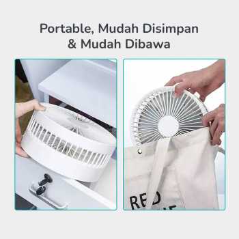 Gambar produk ZK Kipas Angin Standing Portable Retractable Folding Fan 7200mAh - ZK-20321