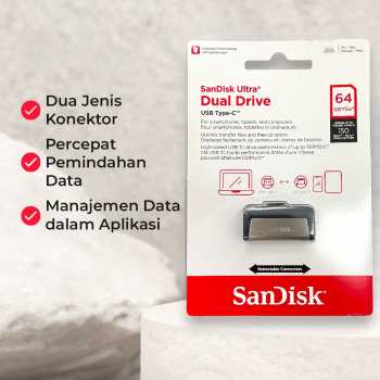 Gambar produk SanDisk Ultra Dual Drive USB Type C 3.1 Gen 1 64GB - SDDDC2