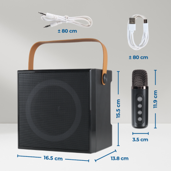 Gambar produk Vocay Speaker Bluetooth Karaoke Portable RGB with 2 Microphone 10W - WJ-A836