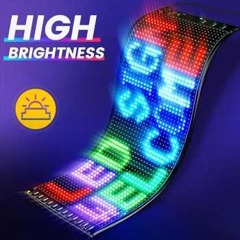 FITIO LED Matrix Panel Bluetooth Flexible Waterproof 34.8x10.2cm 2 PCS - F34