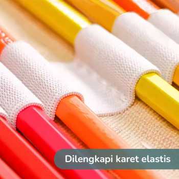 Gambar produk MARCO Bohemian Tas Tempat Pensil Gulung Canvas 48 Slot 20.5x56cm - EN-71