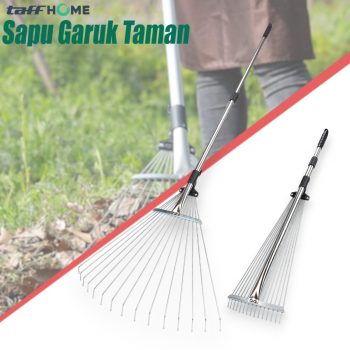 TaffHOME Sapu Garuk Taman Garden Leaf Rake Carbon Steel 15 Teeth - IS-15