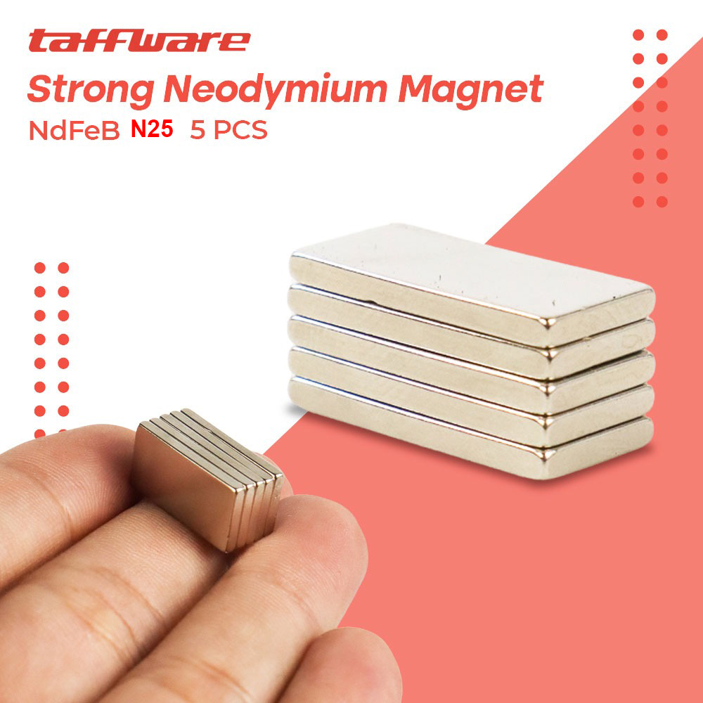 Gambar produk Taffware Strong Neodymium Magnet NdFeB Cuboid N25 5 PCS - D22