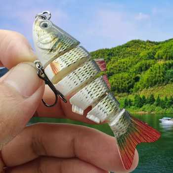BASSLER Umpan Pancing Ikan Lifelike Fish Bait Lure 6 Section 10cm 18g - BS180