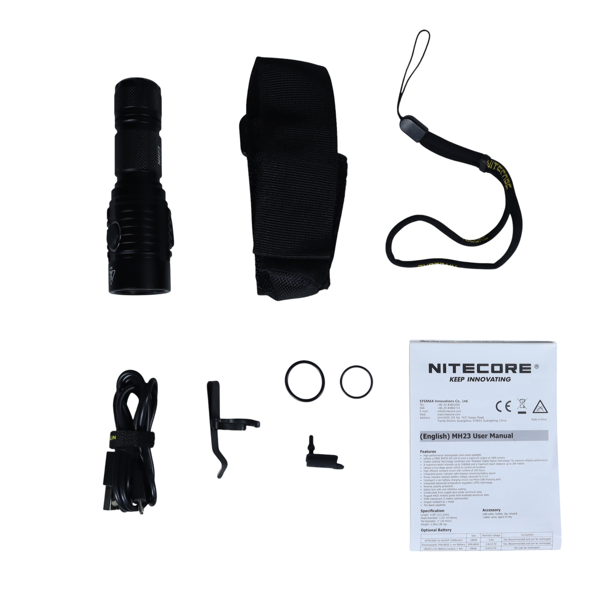 Gambar produk NITECORE Senter LED CREE XHP35 HD 1800 Lumens - MH23