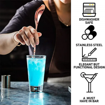 Gambar produk TEAEGG Long Bar Spoon Cocktail Sendok Pengaduk Panjang 40cm - CDF1800