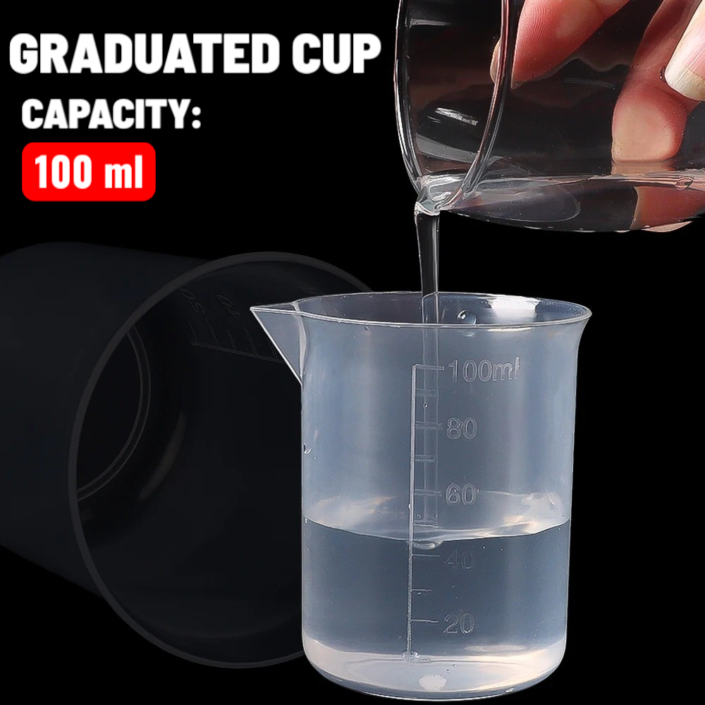 Gambar produk BURSON Gelas Ukur Plastik Dapur Laboratorium Measuring Cup 100ml - B4