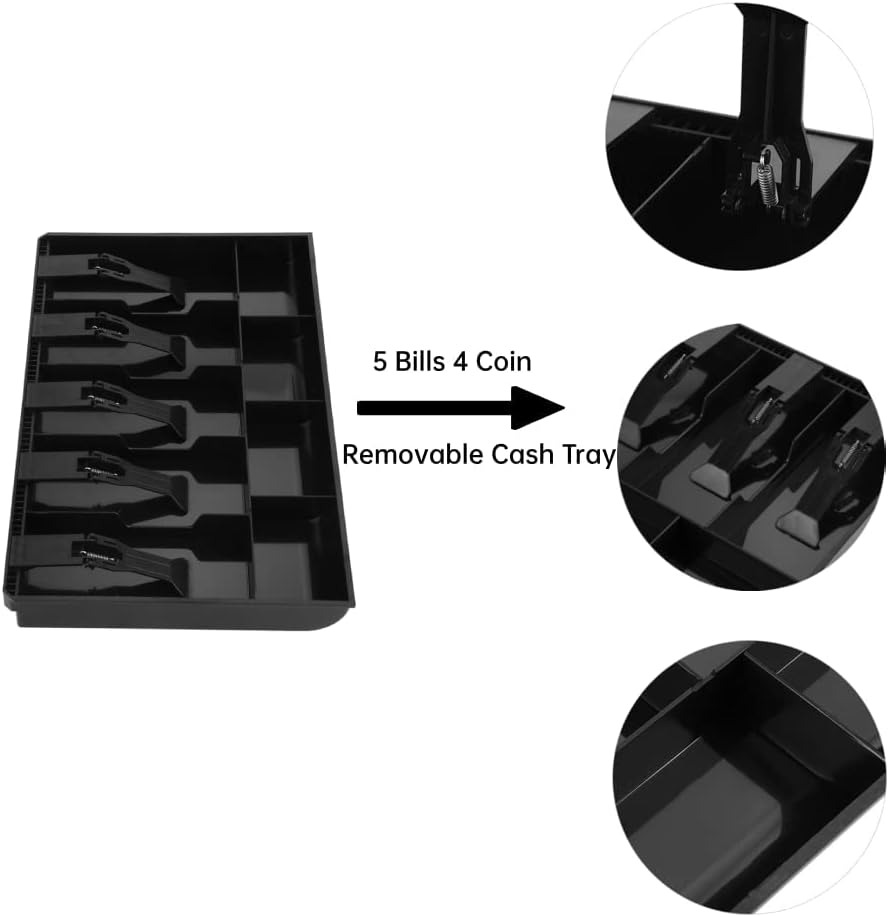 Gambar produk DZL Laci Uang Kasir 5 Sekat Plastik Coin Cash Drawer Tray - D-5