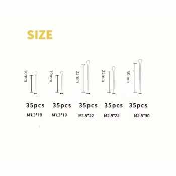 Gambar produk GORTHUM Pin Penahan Sliver Split Pins Cotter Fixings Assorted 175 PCS - M1
