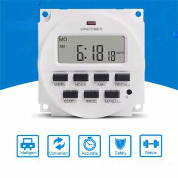 Gambar produk SINOTIMER Programmable Digital Timer Switch Relay 16 Program 220V/16A - TM618N-2