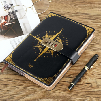 Gambar produk Toddi Buku Jurnal Leather Notebook Diary 300 Halaman with Lock - JJ-03