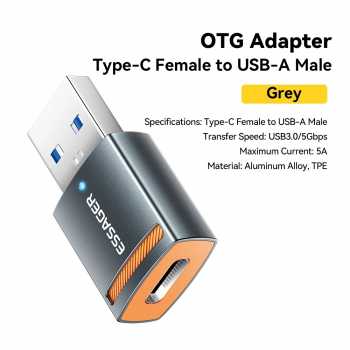 ESSAGER OTG Type C to USB A 3.0 Adapter Converter Fast Charging 5A - ES-OTG17