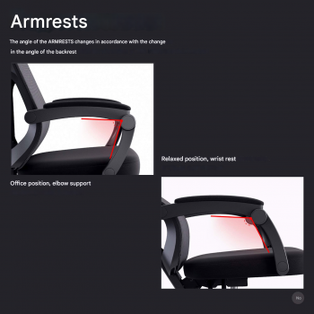 Gambar produk HBADA Kursi Kantor Ergonomic Office Chair Lumbar Support Headrest - HDNY164BM