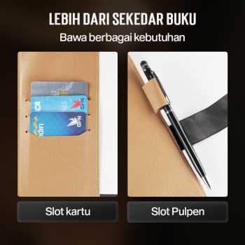 Gambar produk Toddi Buku Jurnal Leather Notebook Diary 80GSM 265 Halaman with Lock - TD-A5