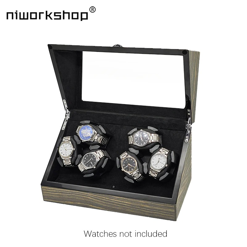 Gambar produk Niworkshop Watch Winder Box Automatic Kotak Display Jam Tangan 6 Slot - WX-3366