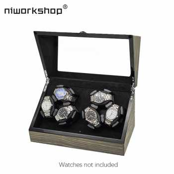 Gambar produk Niworkshop Watch Winder Box Automatic Kotak Display Jam Tangan 6 Slot - WX-3366