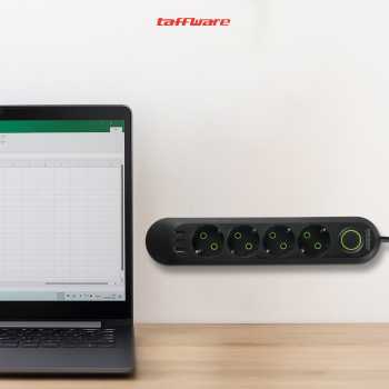 Gambar produk Taffware Stop Kontak USB Port EU Plug 10A 110-250V 2500W 4 Lubang - QL-1071U / QL-1072U