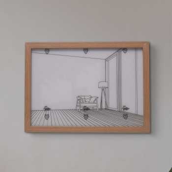 Gambar produk INS Lampu Meja Hias 3D Lukisan Kayu Akrilik 3in1 Color Painting LED Empty Room - DR5W