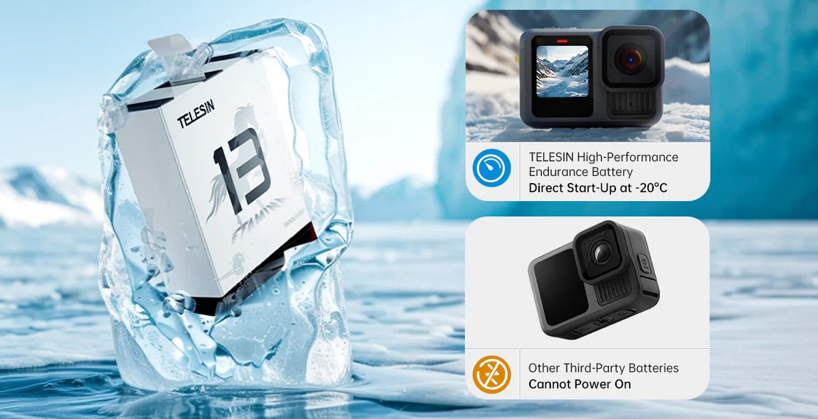 Gambar produk TELESIN Baterai Kamera Aksi Stamina Battery 2.0 for GoPro Hero 13 - S0-BTR-09-TGP
