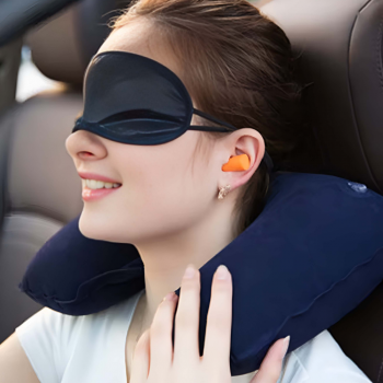 Gambar produk Bantal Leher Travel Angin Earplug Eyemask Inflatable Neck Pillow