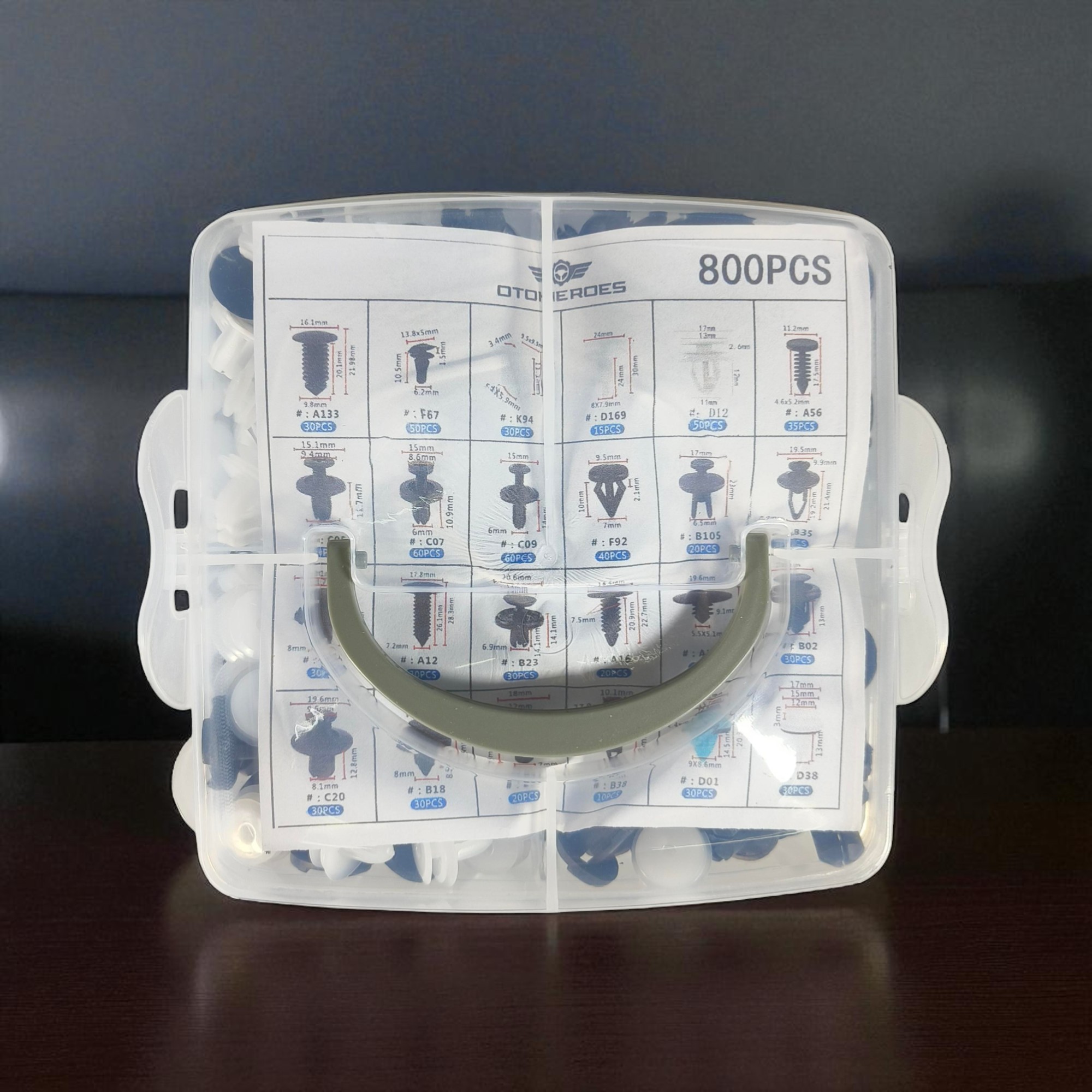 Gambar produk OTOHEROES Baut Rivet Plastik Mobil Universal Klip Pengencang 800 PCS - HE197