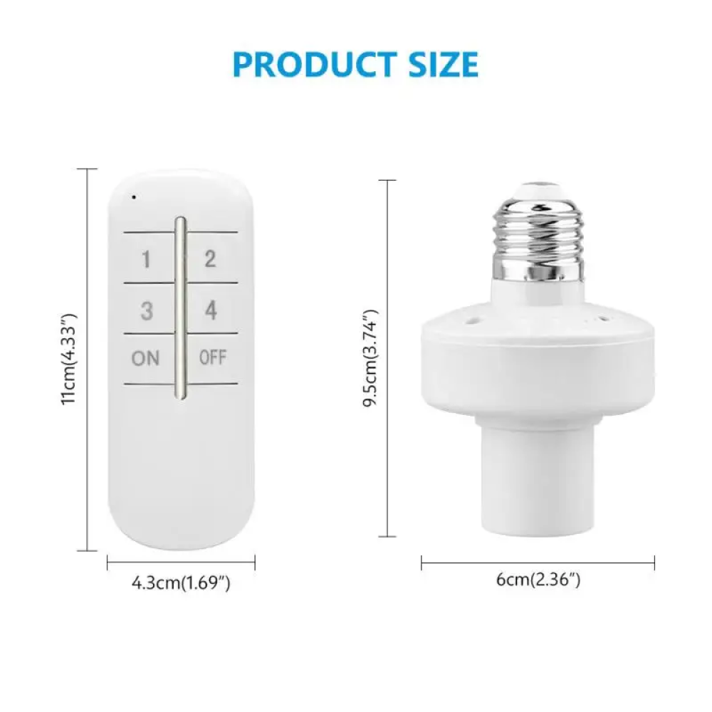 Gambar produk TSLEEN Fitting Lampu Wireless Remote Control E27 Timer Switch Lamp - TS803