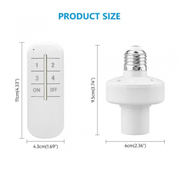 Gambar produk TSLEEN Fitting Lampu Wireless Remote Control E27 Timer Switch Lamp - TS803