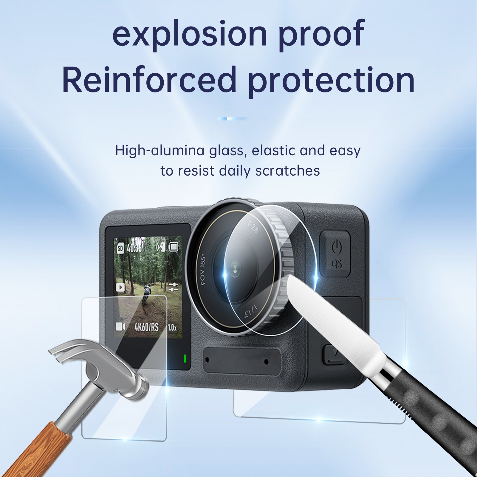 Gambar produk TELESIN Tempered Glass Protective Film 2.5D for DJI Osmo Action 5 Pro - S6-FLM-13-TDJ