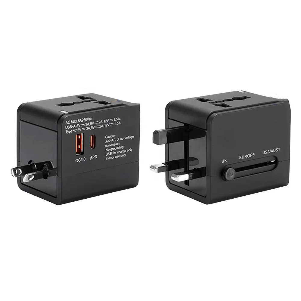 Gambar produk COKYI Travel Adaptor Universal Plug EU UK US/AUST 2.1A USB A USB C - C021