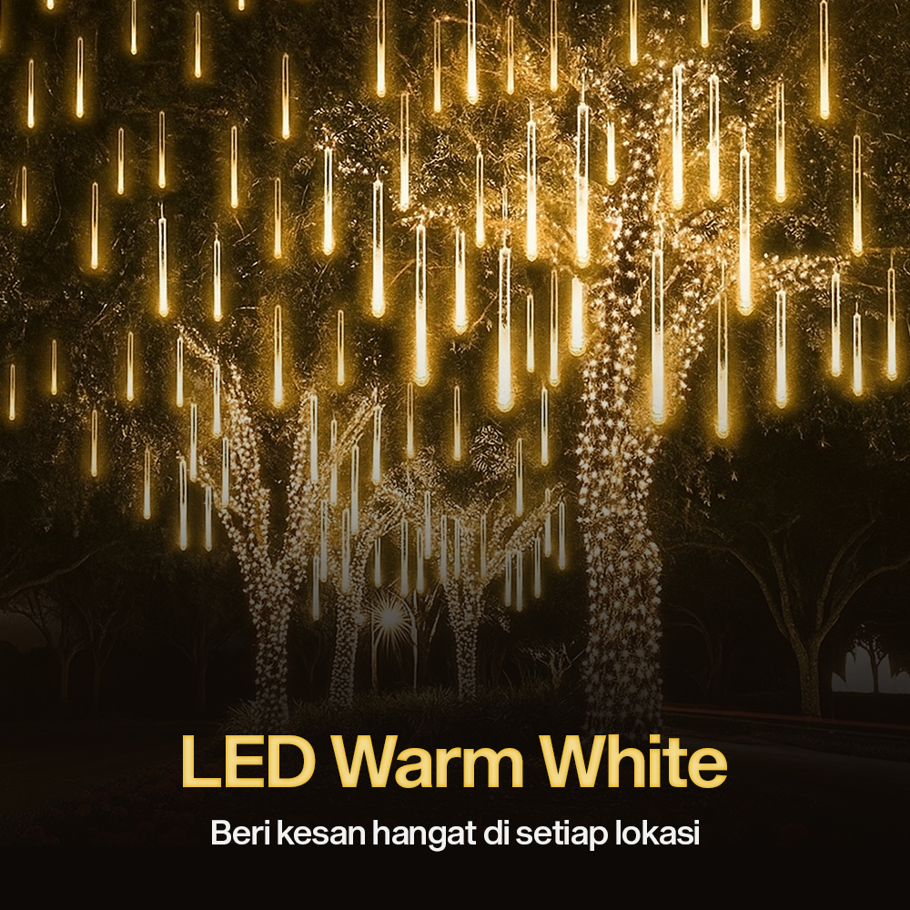 Gambar produk STUXMOS Lampu Hias String Lights Meteor Waterproof Warm White 8PCS - XH480