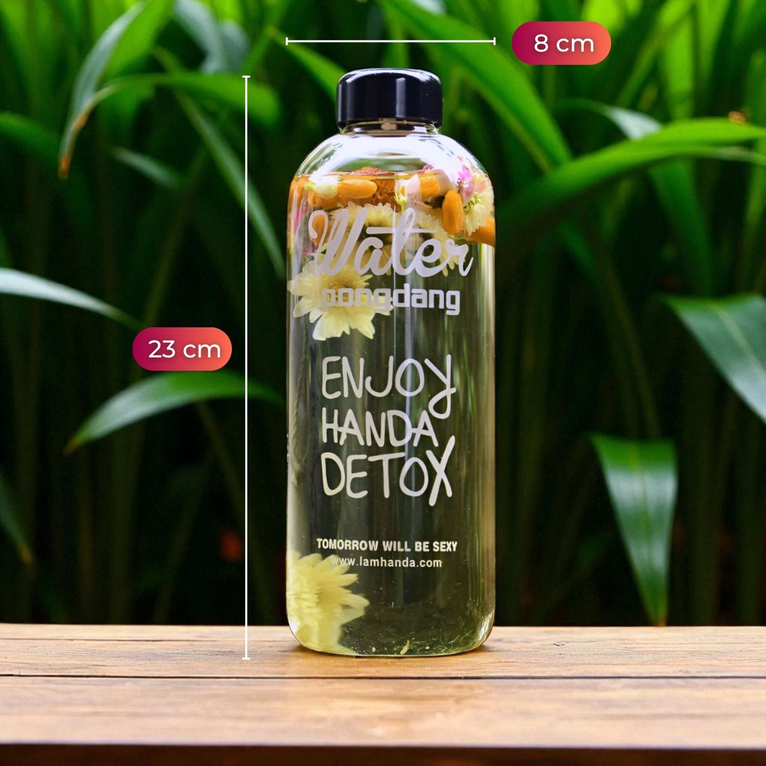 Gambar produk LAMHANDA Botol Minum Plastik Detox Infused Water Bottle BPA Free 1L - QWF236