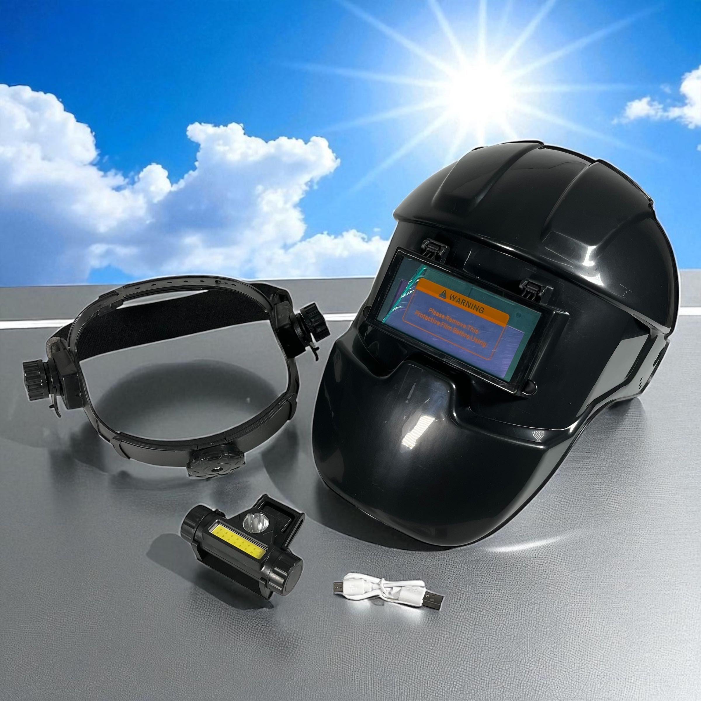 Gambar produk OZY Helm Las Automatic Dimming Flip Top with Headlight - O-9